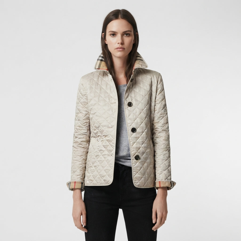Charlotte Pembroke | Quilted Diamond-Stitch Jacket