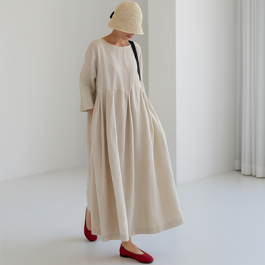 Olivia Hayes | Relaxed Puff Sleeve Midi Dress