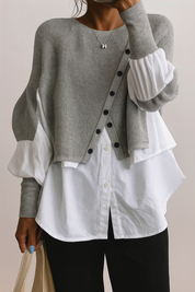 Cecily Radnor | Layered Sweater With Blouse Hem