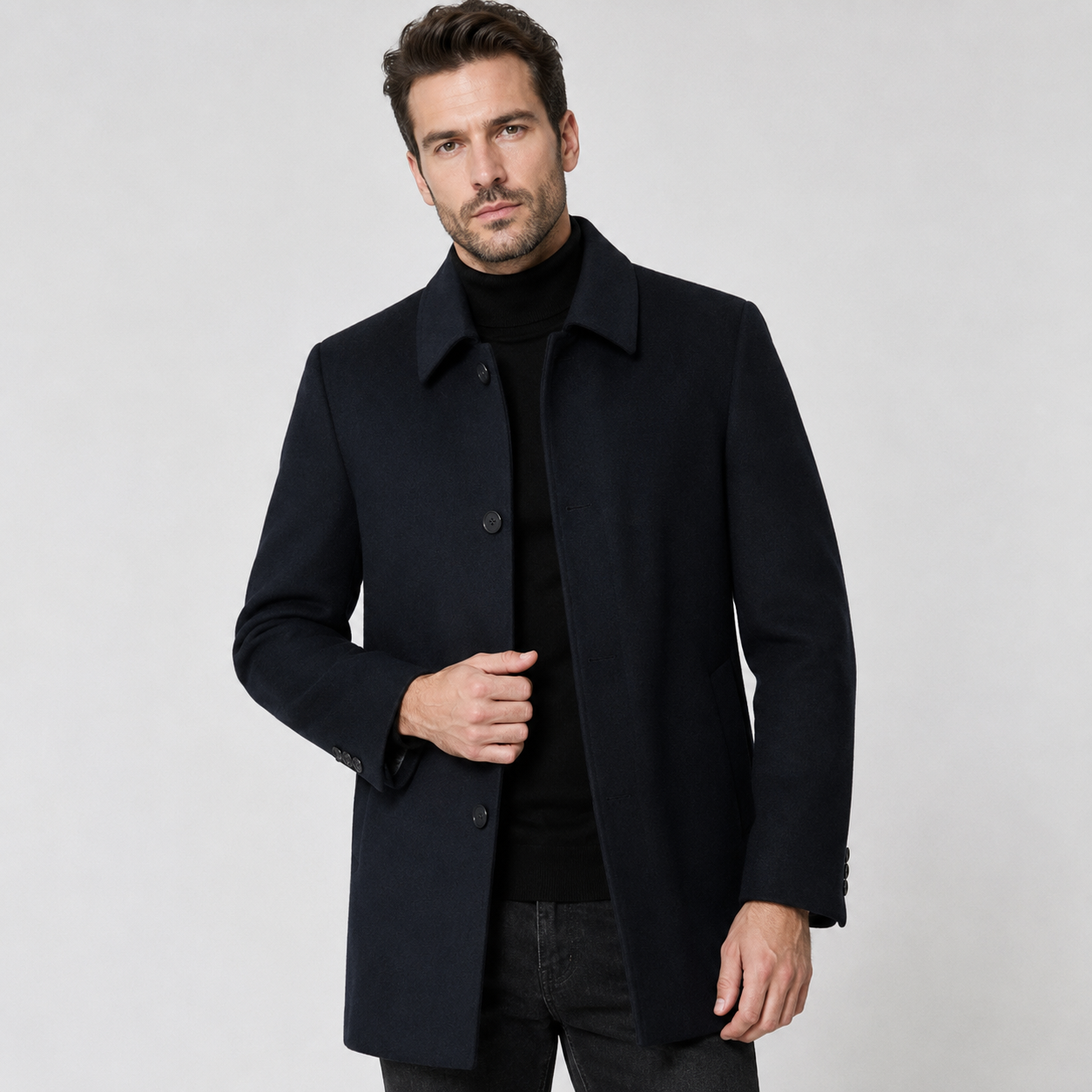 Harrington | Classic Wool Overcoat For Men