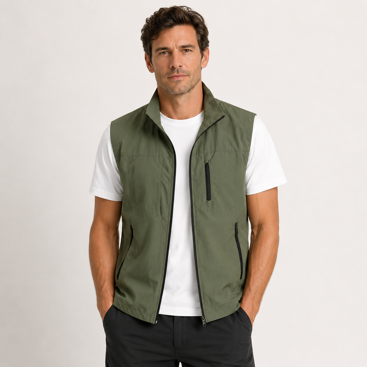Alistair Pemberton | Men's Lightweight Gilet Zip Front Utility Vest