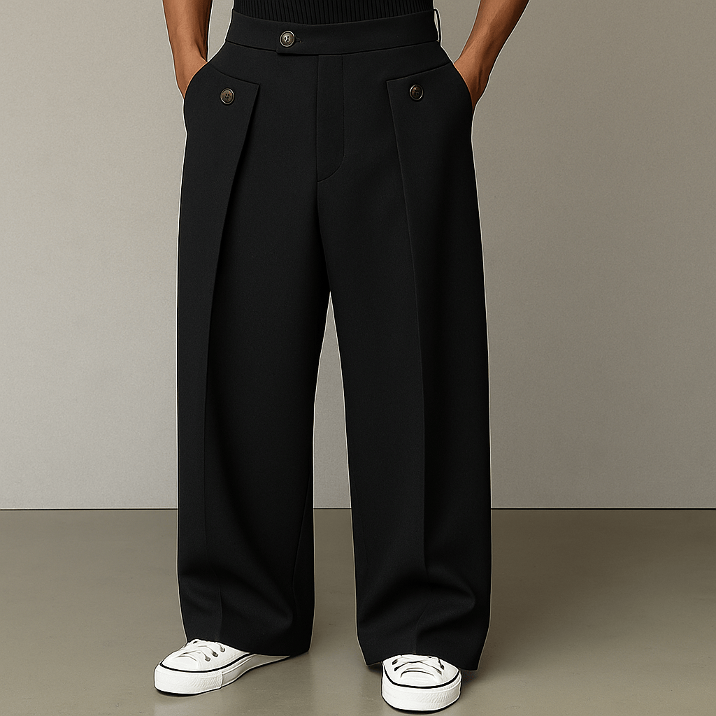 Benedict Harrow | Wide-Leg Pleated Trousers in Camel