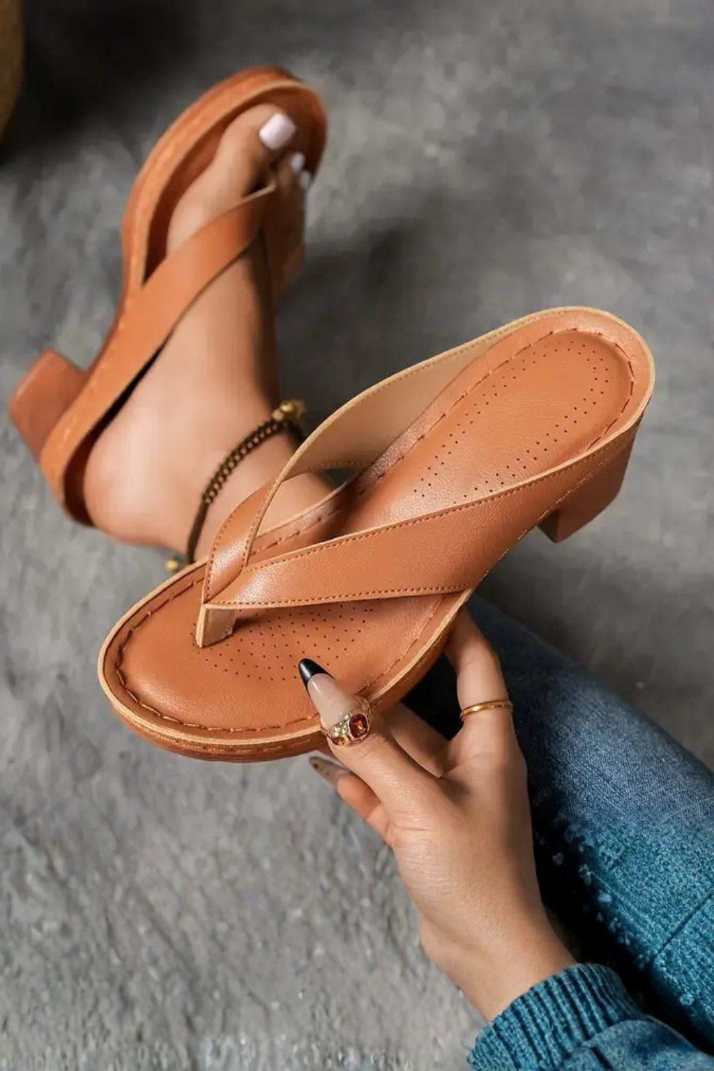 Chiara Bellini | Block Heel Slide Sandals For Women
