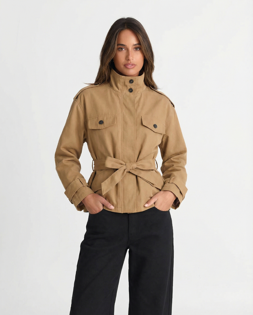 Chloé Beaumont | Utility Belted Jacket For Women