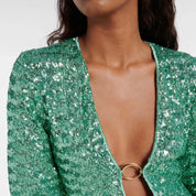 Chloe Anderson | Sparkling Bell Sleeve Mini Dress