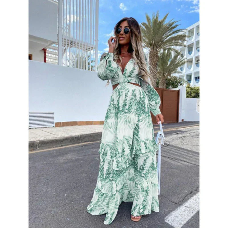 Chloe Dupont | Floral Cut-Out Maxi Dress