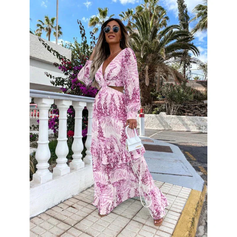 Chloe Dupont | Floral Cut-Out Maxi Dress