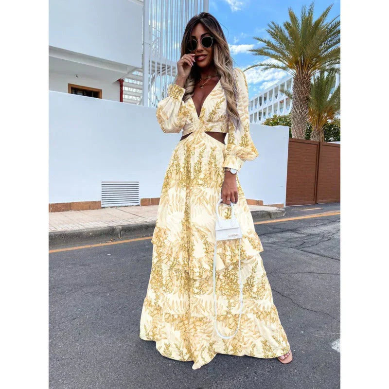 Chloe Dupont | Floral Cut-Out Maxi Dress