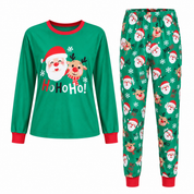 Holly | Pyjamas de Noël Vert à imprimé Père Noël et rennes pour homme et femme / unisexes