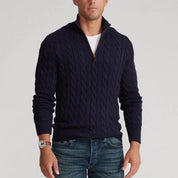 Christopher Lane | Cable-Knit Quarter-Zip Sweater