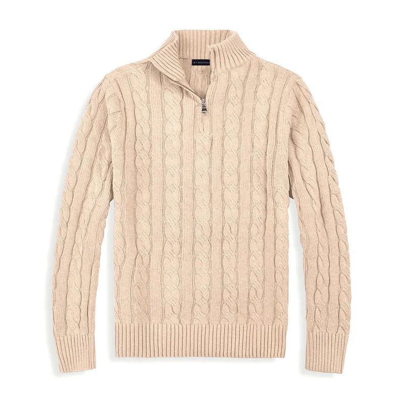 Christopher Lane | Cable-Knit Quarter-Zip Sweater