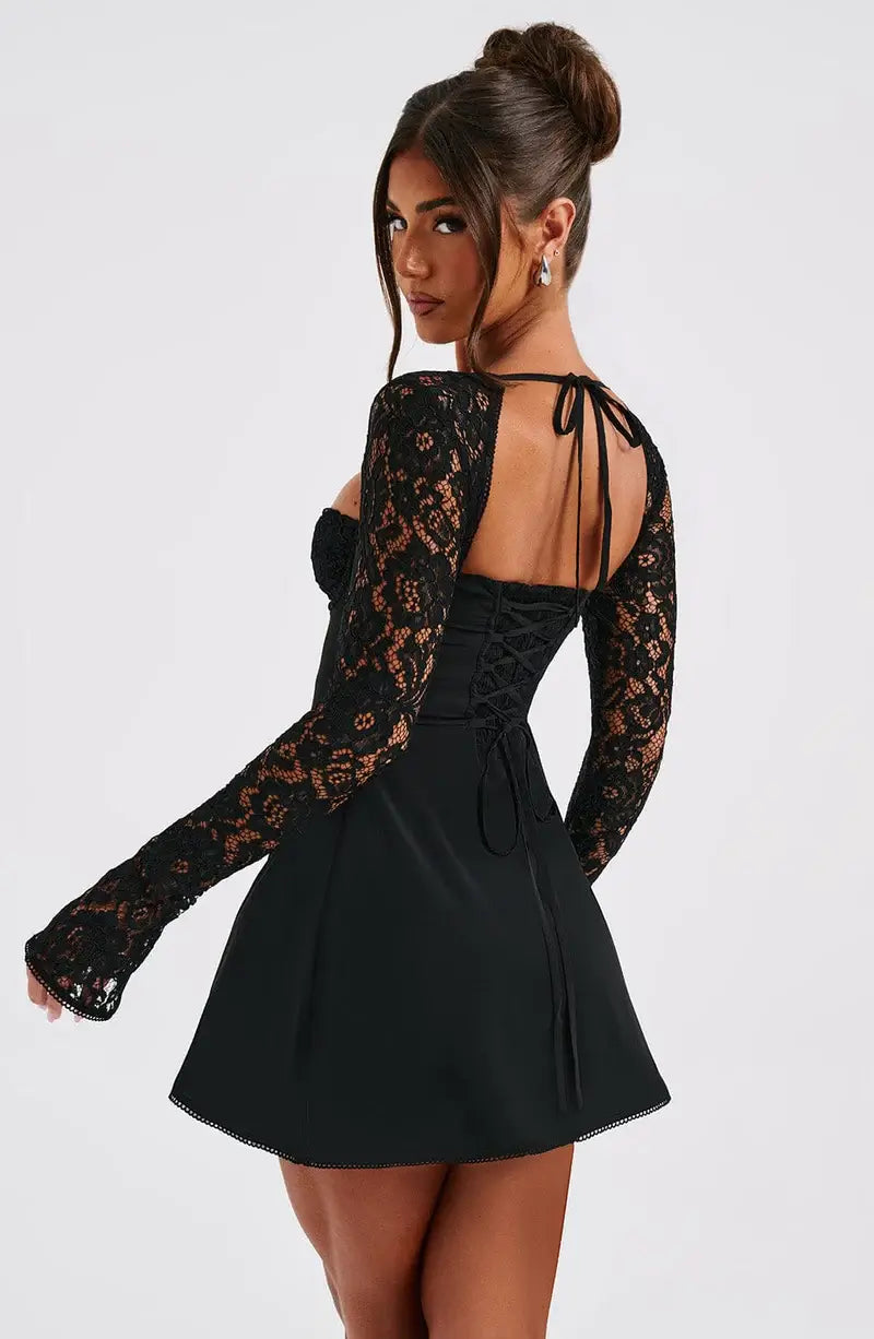 Claire Jennings | Lace Sleeve Mini Dress
