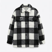 Clara Fenmore | Textured Plaid Fleece Jacket