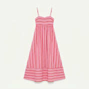 Clara Hartfield | Robe longue rayée à encolure carrée