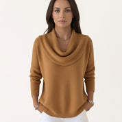 Clara Sheldon | Cowl Neck Sweater With Ribbed Knit