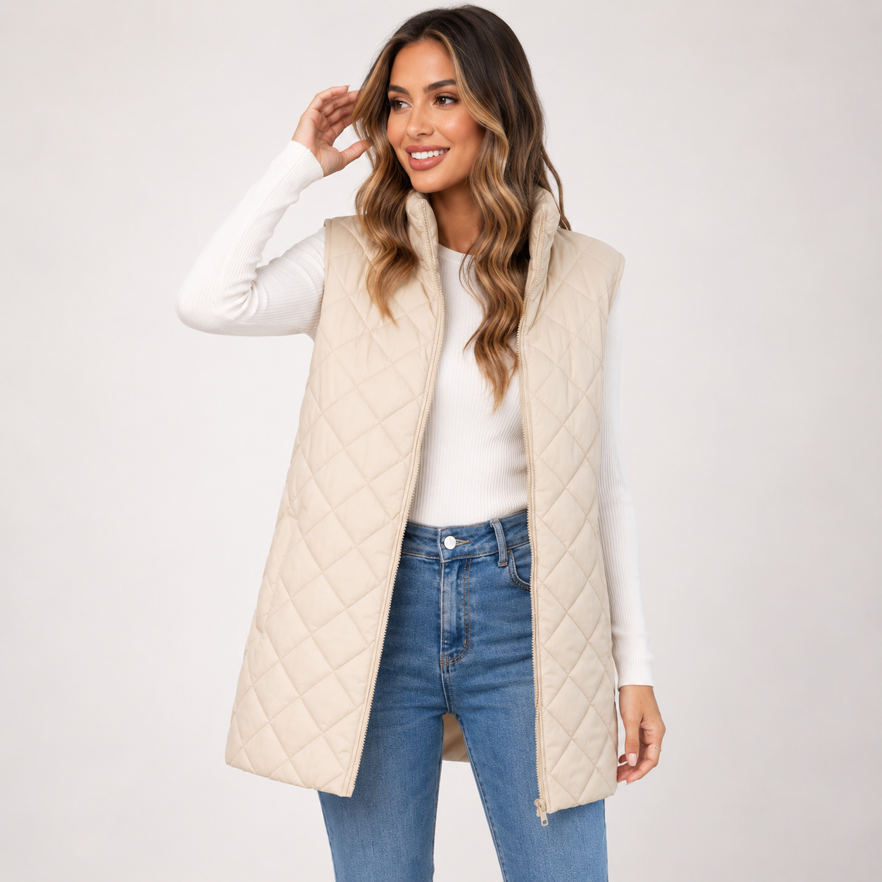 Clara Sinclair | Quilted Longline Zip Gilet