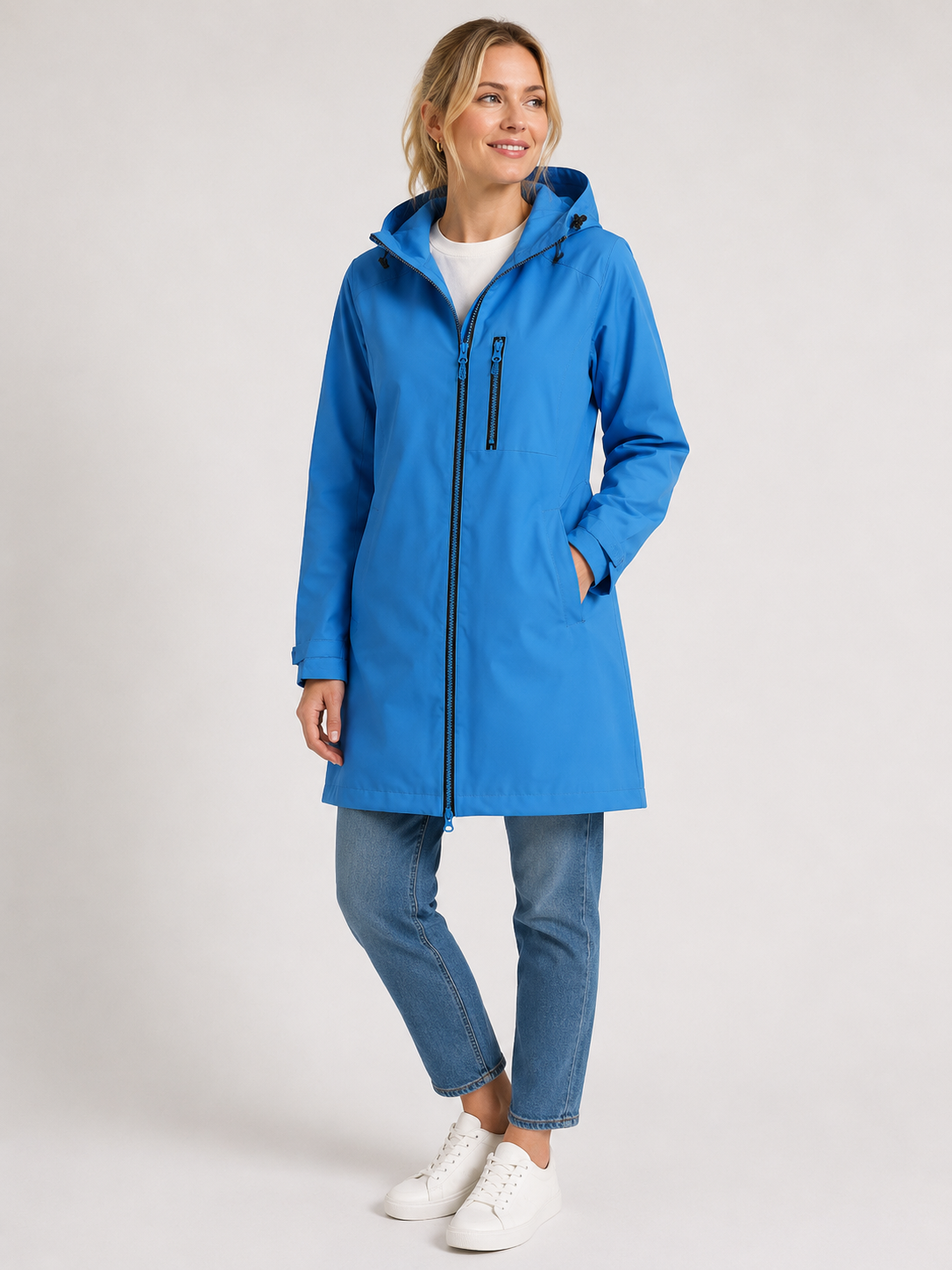 Clara Vance | Hooded Rain Jacket For Women – Waterproof Longline