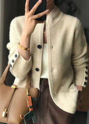 Clara Beaumont | Elegant Textured Knit Cardigan For Women