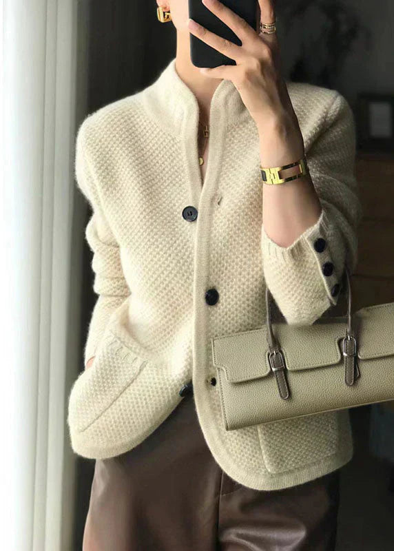 Clara Beaumont | Elegant Textured Knit Cardigan For Women