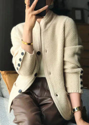 Clara Beaumont | Elegant Textured Knit Cardigan For Women