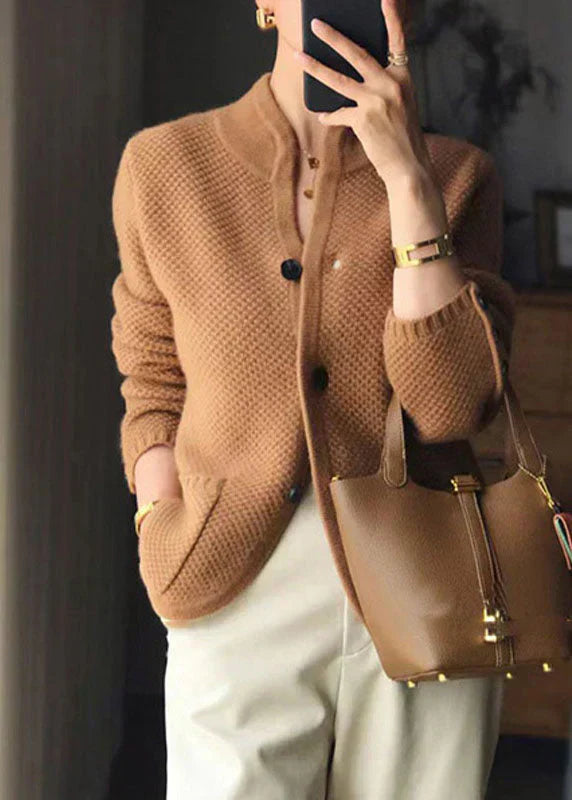 Clara Beaumont | Elegant Textured Knit Cardigan For Women