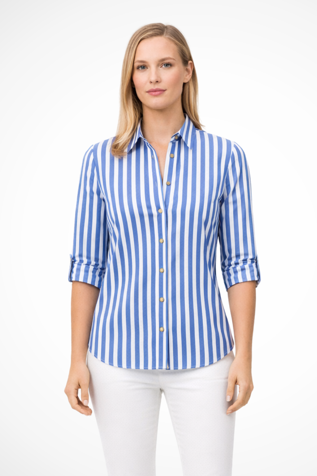 Clara Beaumont | Slim Fit Striped Blouse For Women