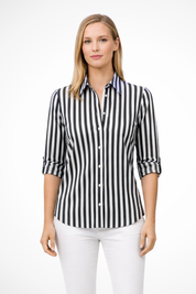 Clara Beaumont | Slim Fit Striped Blouse For Women