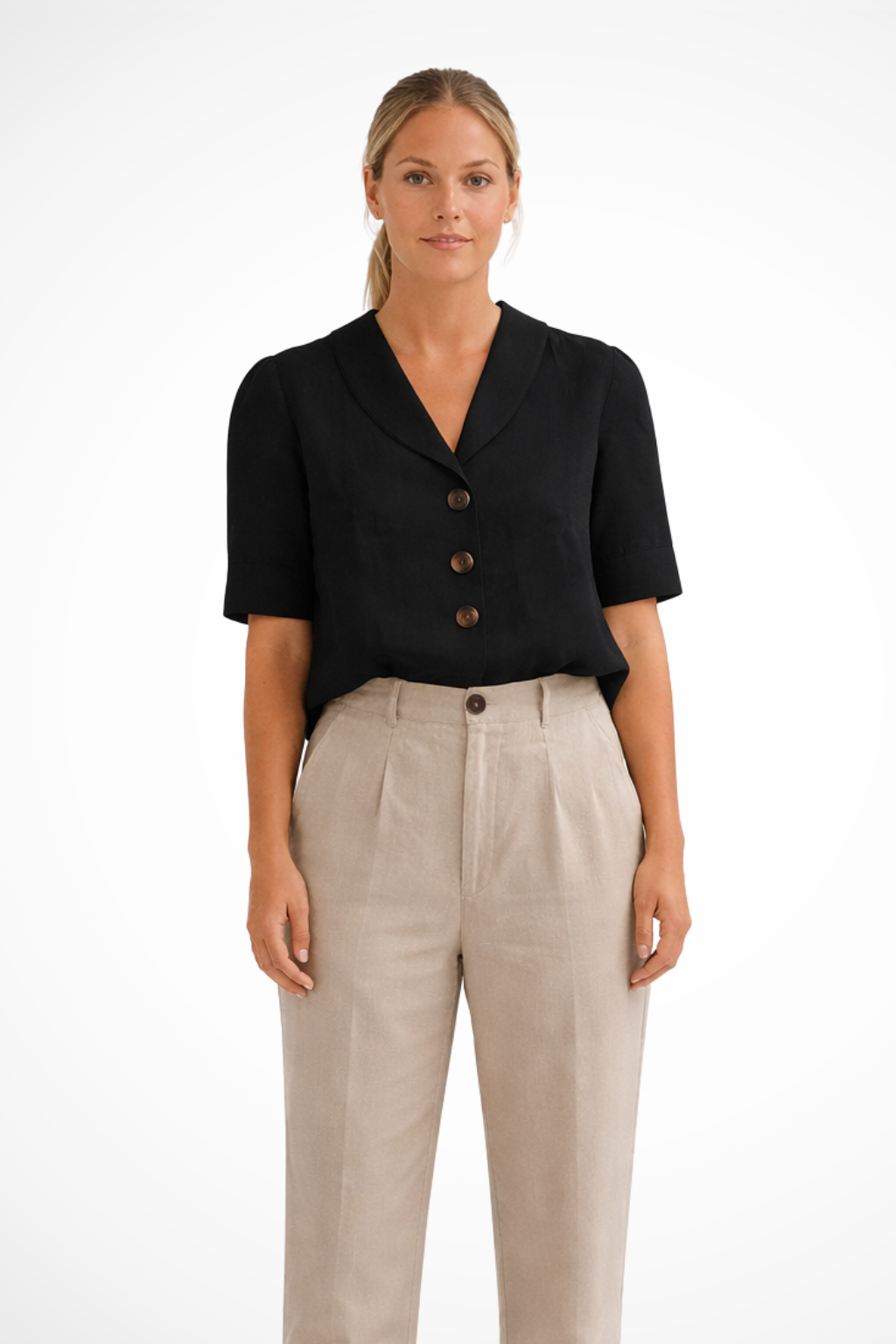 Clara Beaumont | Tailored Button-Up Blouse