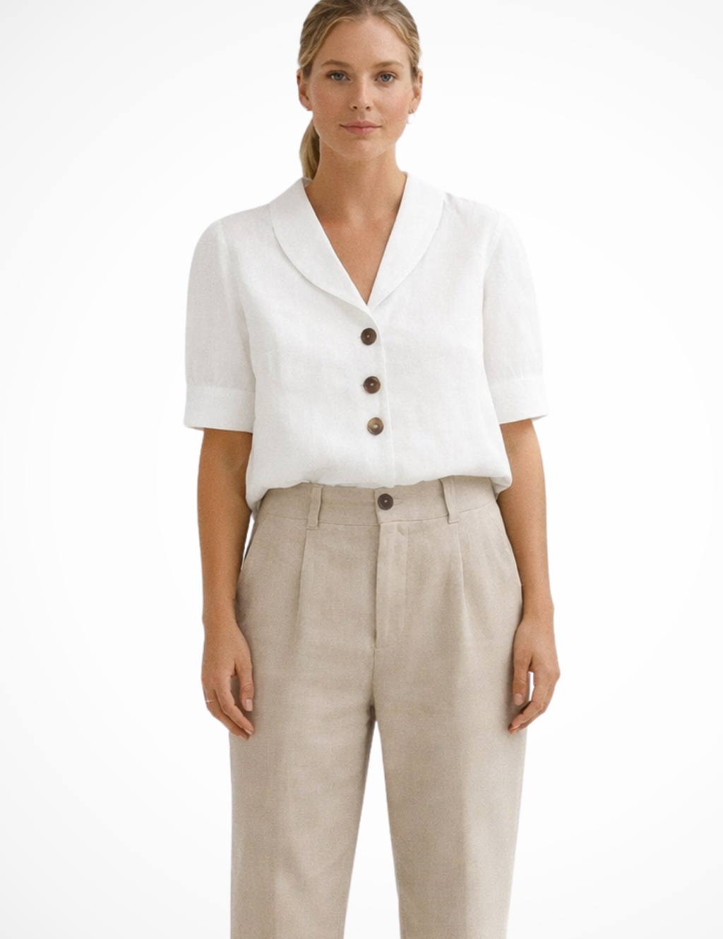 Clara Beaumont | Tailored Button-Up Blouse