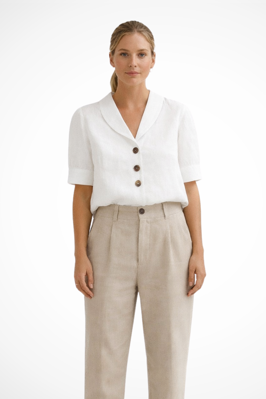 Clara Beaumont | Tailored Button-Up Blouse
