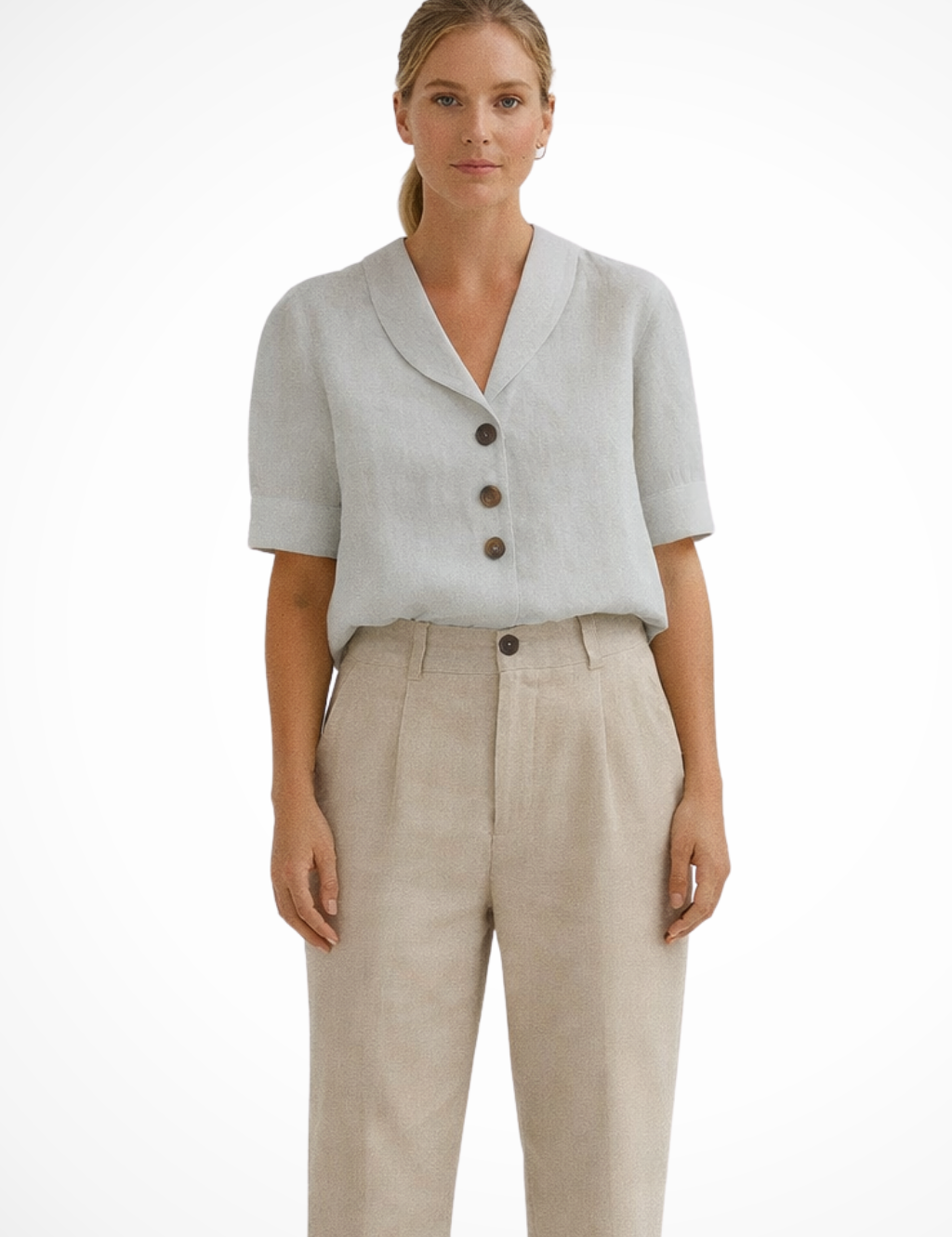 Clara Beaumont | Tailored Button-Up Blouse