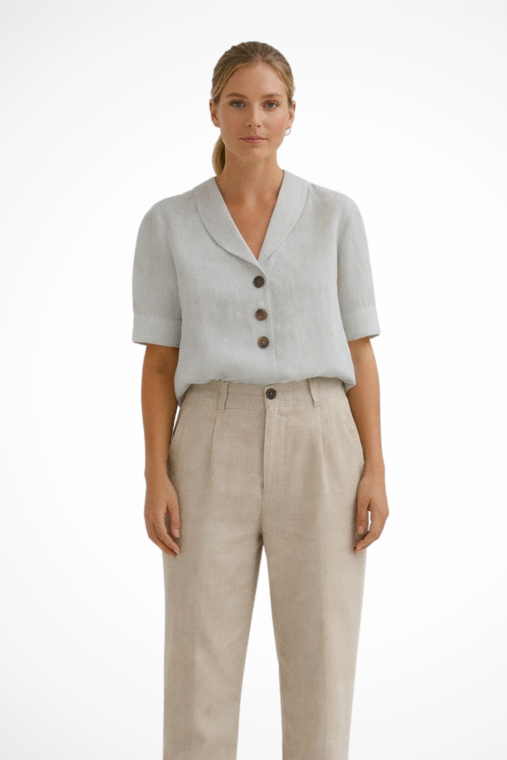 Clara Beaumont | Tailored Button-Up Blouse