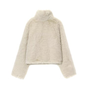 Clara Bianchi | Luxe Cropped Faux Fur Jacket For Women