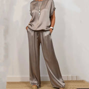 Clara Montague | Effortless Satin Lounge Set For Women