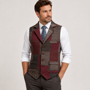 Clarence Whitby | Patchwork Tweed Waistcoat with Herringbone Detail
