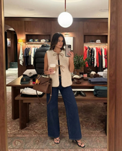 Clémence Rochard | Winter Borg Gilet Faux Fur Cream Sleeveless Tie Front