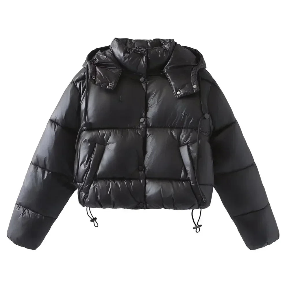 Clémentine Auray | Women's Hooded Quilted Puffer Jacket in Army Green