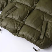 Clémentine Auray | Women's Hooded Quilted Puffer Jacket in Army Green