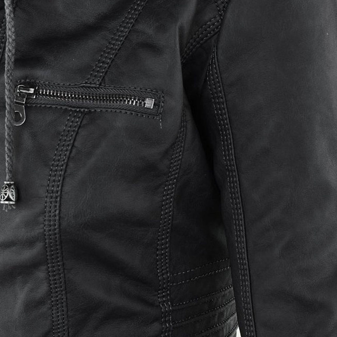 Marnie Ashcombe | Leather Jacket With Hood For Women