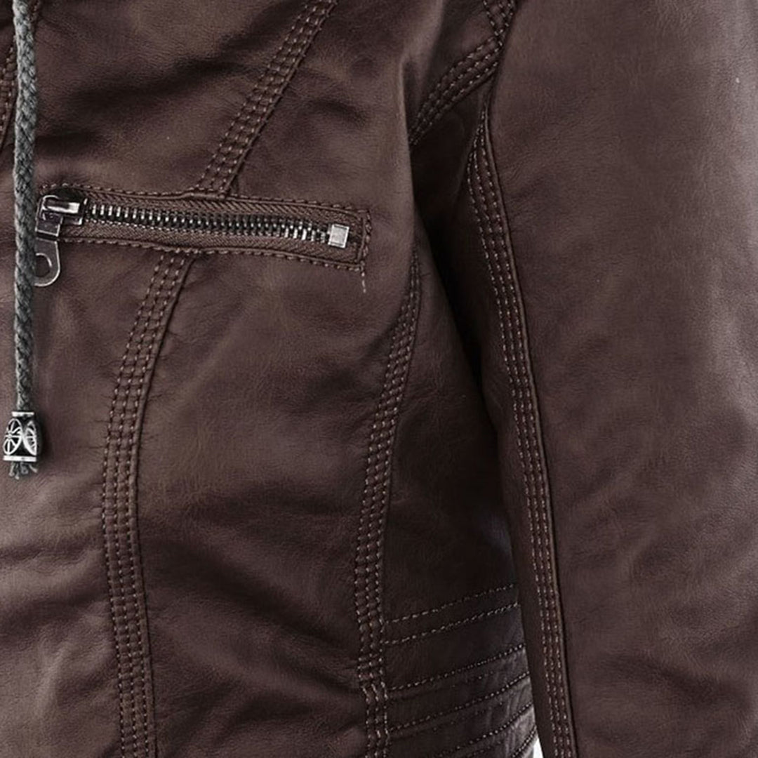Marnie Ashcombe | Leather Jacket With Hood For Women
