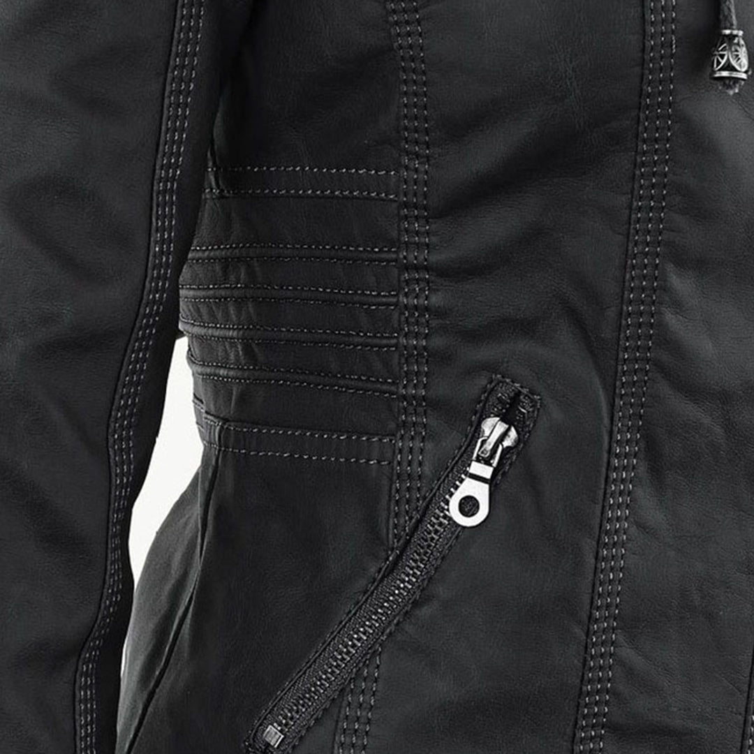 Marnie Ashcombe | Leather Jacket With Hood For Women