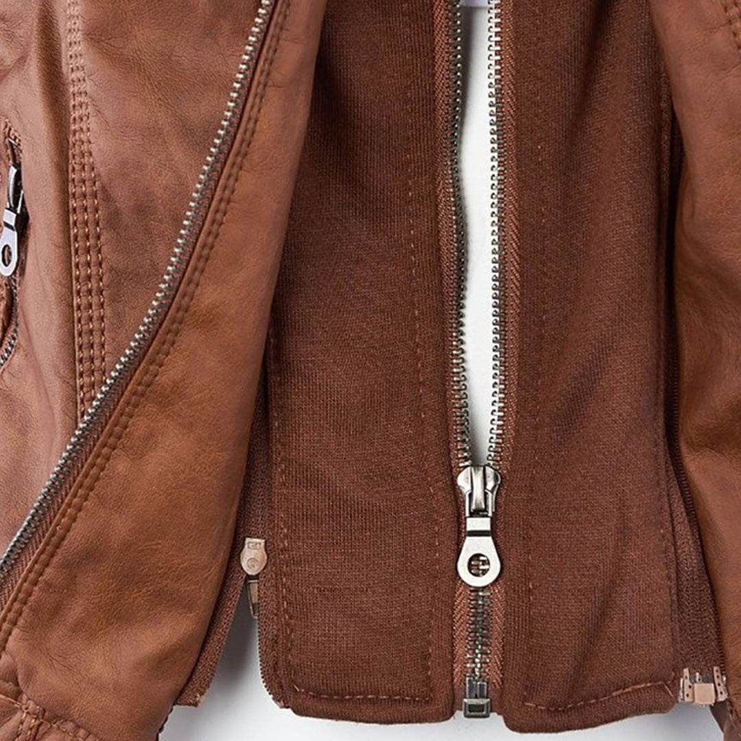 Marnie Ashcombe | Leather Jacket With Hood For Women