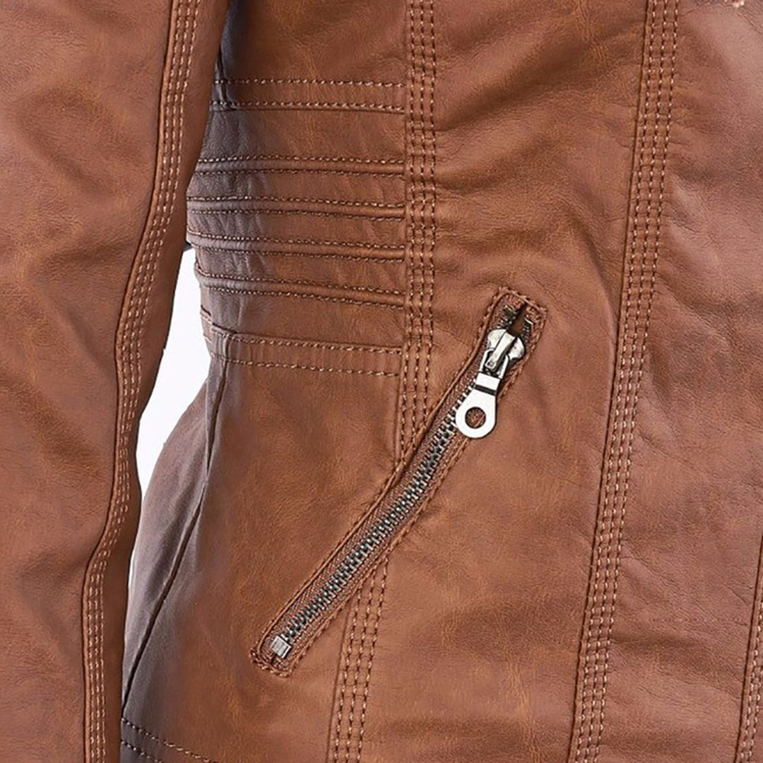 Marnie Ashcombe | Leather Jacket With Hood For Women