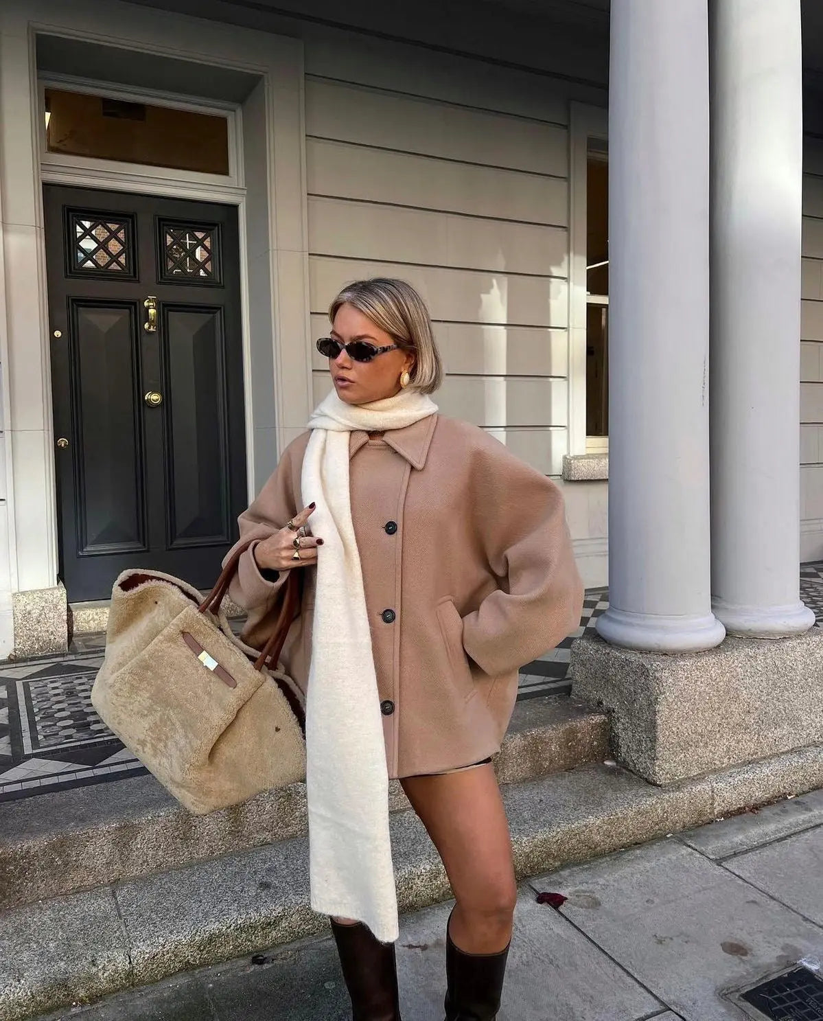 Clotilde Renvier | Women's Oversized Camel Wool Coat Autumn Winter