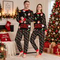 Cocoa Cabin | Pyjama de Noël à imprimé Père Noël noir pour couples