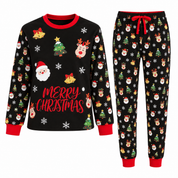 Cocoa Cabin | Pyjama de Noël à imprimé Père Noël noir pour couples