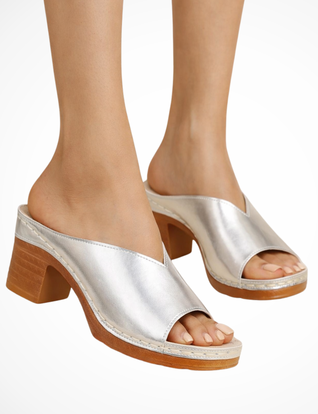 Colette Moreau | Minimalist Block Heel Slides For Women