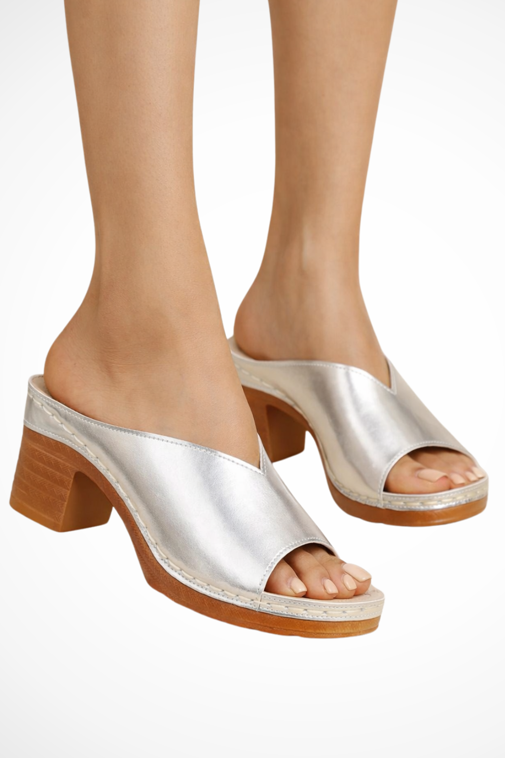 Colette Moreau | Minimalist Block Heel Slides For Women