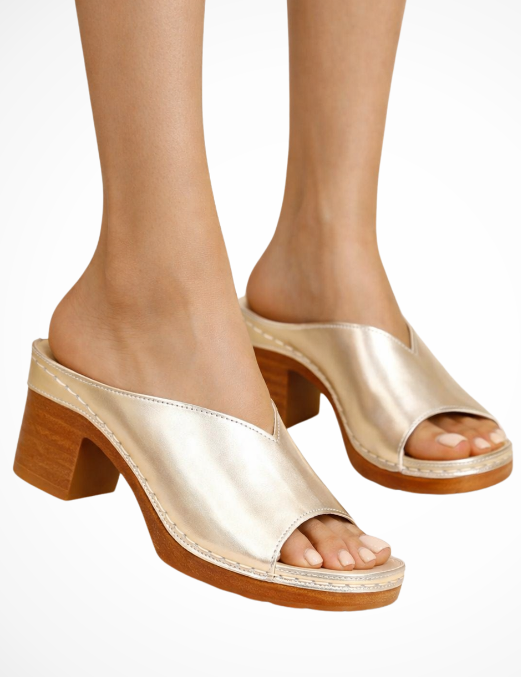 Colette Moreau | Minimalist Block Heel Slides For Women