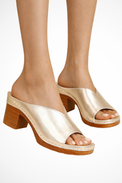 Colette Moreau | Minimalist Block Heel Slides For Women